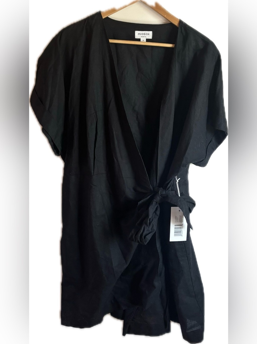 HUDSON NORTH Linen Blend Wrap Dress